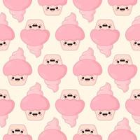 kawaii koekje naadloos patroon. aanbiddelijk Lieverd. schattig roze vector illustratie.