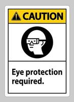 waarschuwingsteken oogbescherming vereist op witte achtergrond vector