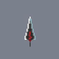 zwart zwaard in pixel kunst stijl vector