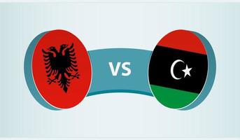 Albanië versus Libië, team sport- wedstrijd concept. vector