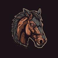 een logo van een paard hoofd, ontworpen in esports illustratie stijl vector