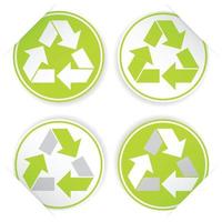 set recycle symbolen, stickerstijl vector