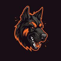 een logo van een zombie hond hoofd, ontworpen in esports illustratie stijl vector