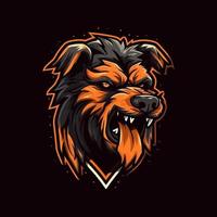 een logo van een zombie hond hoofd, ontworpen in esports illustratie stijl vector