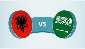 Albanië versus saudi Arabië, team sport- wedstrijd concept. vector