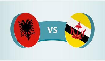 Albanië versus brune, team sport- wedstrijd concept. vector