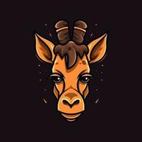 een logo van een giraffe hoofd, ontworpen in esports illustratie stijl vector