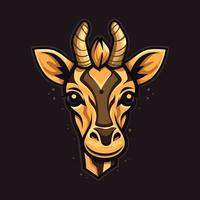 een logo van een giraffe hoofd, ontworpen in esports illustratie stijl vector
