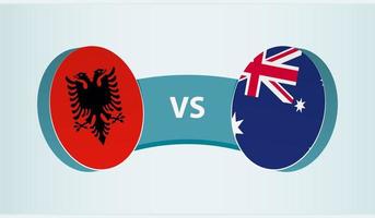 Albanië versus Australië, team sport- wedstrijd concept. vector