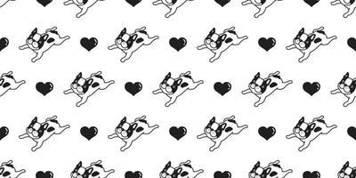 hond naadloos patroon Frans bulldog vector hart Valentijn mopshond puppy achtergrond behang