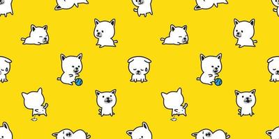hond naadloos patroon Frans bulldog vector mopshond hond ras geïsoleerd behang achtergrond tekening tekenfilm geel