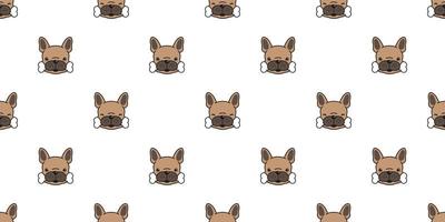 hond naadloos patroon Frans bulldog vector mopshond hond bot poot bot geïsoleerd behang achtergrond