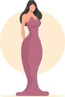 beeld van een elegant vrouw in een luxe jurk vector