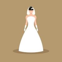 beeld van een vrouw vervelend bruiloft jurk vector