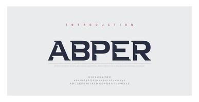 abstracte moderne minimale alfabetlettertypen. typografie stedelijke stijl voor plezier, sport, technologie, mode, digitaal, toekomstig creatief logolettertype. vector