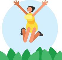 beeld van een meisje jumping in vreugde vector