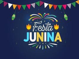 festa junina achtergrond. viering voor feest festival gratis vector illustratie kleurrijk ontwerp