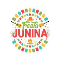 festa junina achtergrond. viering voor feest festival gratis vector illustratie kleurrijk ontwerp