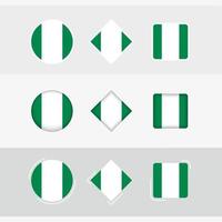 Nigeria vlag pictogrammen set, vector vlag van nigeria.