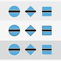 botswana vlag pictogrammen set, vector vlag van Botswana.