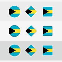 de Bahamas vlag pictogrammen set, vector vlag van de Bahamas.