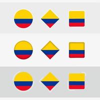 Colombia vlag pictogrammen set, vector vlag van Colombia.