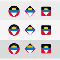 antigua en Barbuda vlag pictogrammen set, vector vlag van antigua en barbuda.