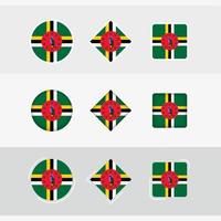 dominica vlag pictogrammen set, vector vlag van dominiek.