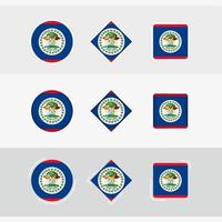 Belize vlag pictogrammen set, vector vlag van belize.