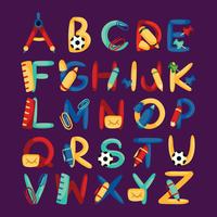 School thema alfabet vector