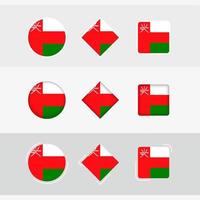 Oman vlag pictogrammen set, vector vlag van Oman.