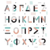 Memphis stijl Grieks alfabet vector