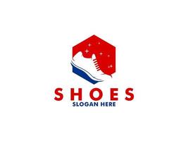 schoenen winkel logo, schoen sneaker logo vector sjabloon ontwerp