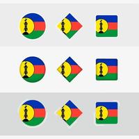 nieuw Caledonië vlag pictogrammen set, vector vlag van nieuw caledonië.