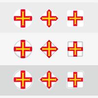 Guernsey vlag pictogrammen set, vector vlag van guernsey.