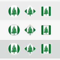 norfolk eiland vlag pictogrammen set, vector vlag van norfolk eiland.