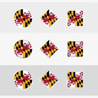 Maryland vlag pictogrammen set, vector vlag van Maryland.