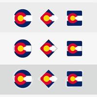 Colorado vlag pictogrammen set, vector vlag van Colorado.