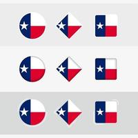 Texas vlag pictogrammen set, vector vlag van Texas.