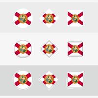 Florida vlag pictogrammen set, vector vlag van Florida.