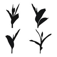 echt modern silhouetten planten, kruiden. tekening tulp. vlak ontwerp kunst ontwerp sjabloon. vector