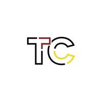 abstract brief tc logo ontwerp met lijn verbinding voor technologie en digitaal bedrijf bedrijf. vector