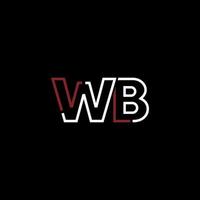 abstract brief wb logo ontwerp met lijn verbinding voor technologie en digitaal bedrijf bedrijf. vector