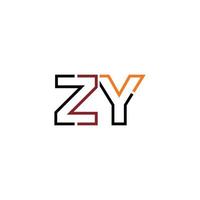 abstract brief zy logo ontwerp met lijn verbinding voor technologie en digitaal bedrijf bedrijf. vector