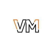abstract brief vm logo ontwerp met lijn verbinding voor technologie en digitaal bedrijf bedrijf. vector