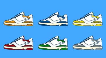 sportschoenen reeks vector illustratie met verschillend kleuren