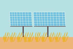 zonne- energie panelen Aan een veld- vector