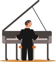vector beeld van een Mens spelen piano