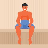 vector beeld van een Mens in de sauna