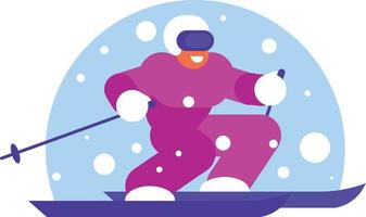 vector illustratie van een skiër Aan de helling